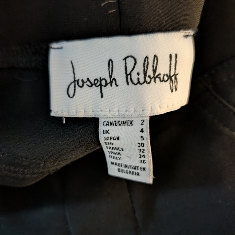 Joseph Ribkoff Elegant Black Trousers Straight Leg Flared Fringed Size 2 - Picture 5 of 6